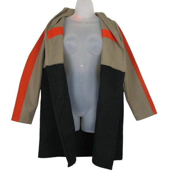 MISSLOOK Hooded Jacket Womens Size L Unlined Black Beige Orange Preppy Fall NEW - Picture 4 of 7
